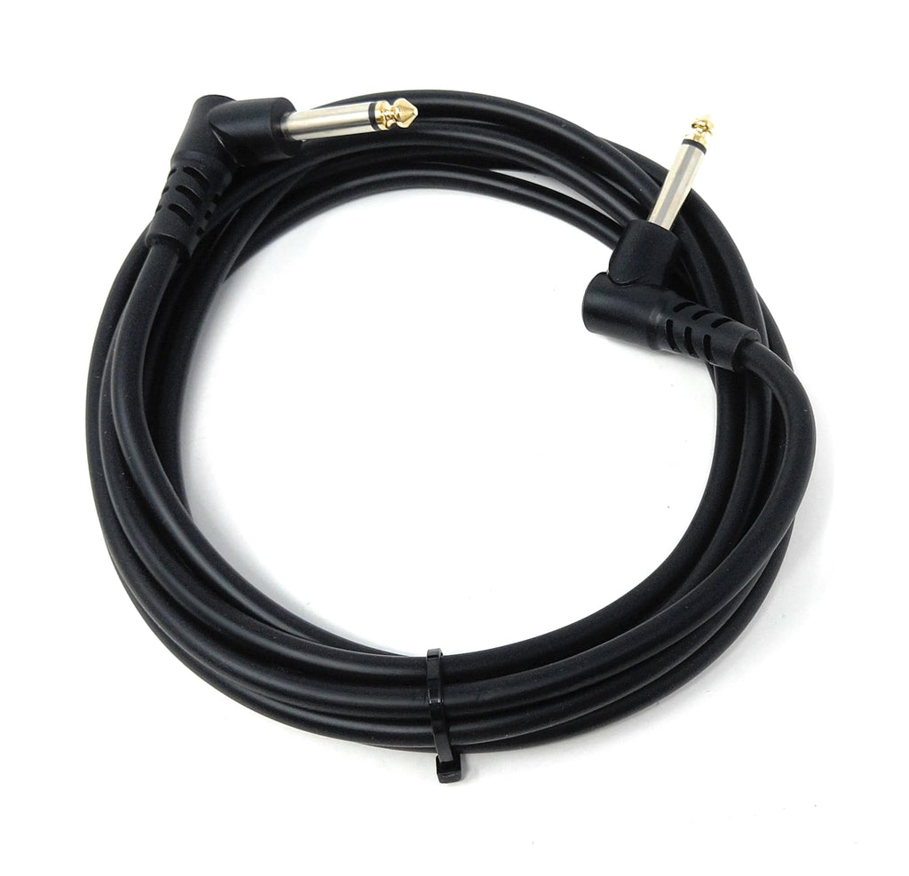 6.35mm Right Angle TS Instrument Cable - 90 Degree 1/4 Inch Mono Guitar Patch Cable for Amps, Mixers, and Pedals