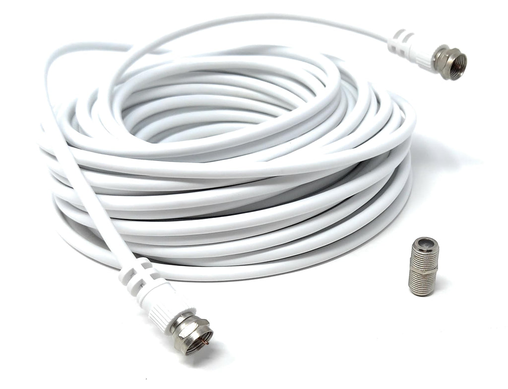 DRUT F-Type Connector TV RG6 Cable With (F-Type Female Coupler) Compatible With STB, Dish TV, Satellite, Antenna Coax Cable Lead