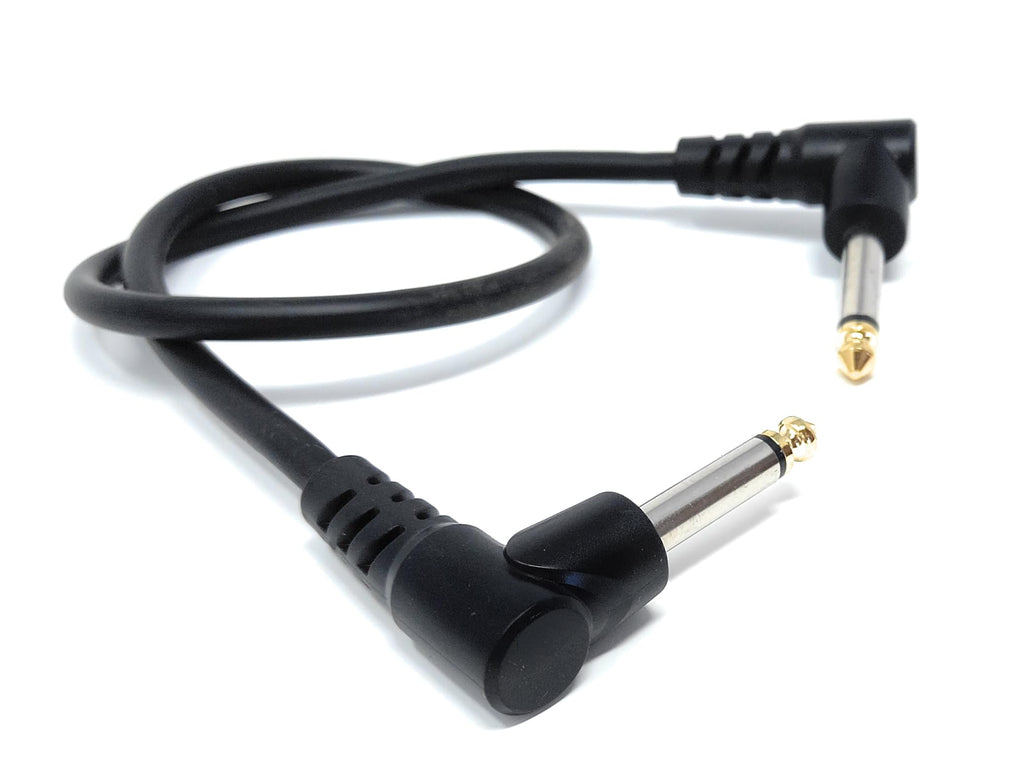6.35mm Right Angle TS Instrument Cable - 90 Degree 1/4 Inch Mono Guitar Patch Cable for Amps, Mixers, and Pedals