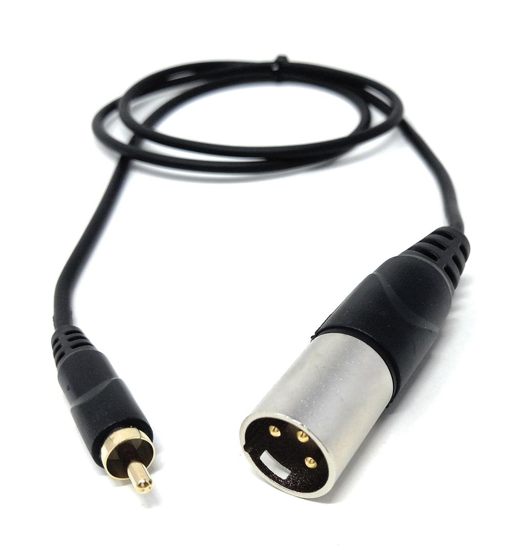 DRUT 3-Pin Male XLR to RCA Phono Single Plug Cable for HiFi Audio, Music Instruments, Mixer, Microphone Lead, Cable, Gold Plated