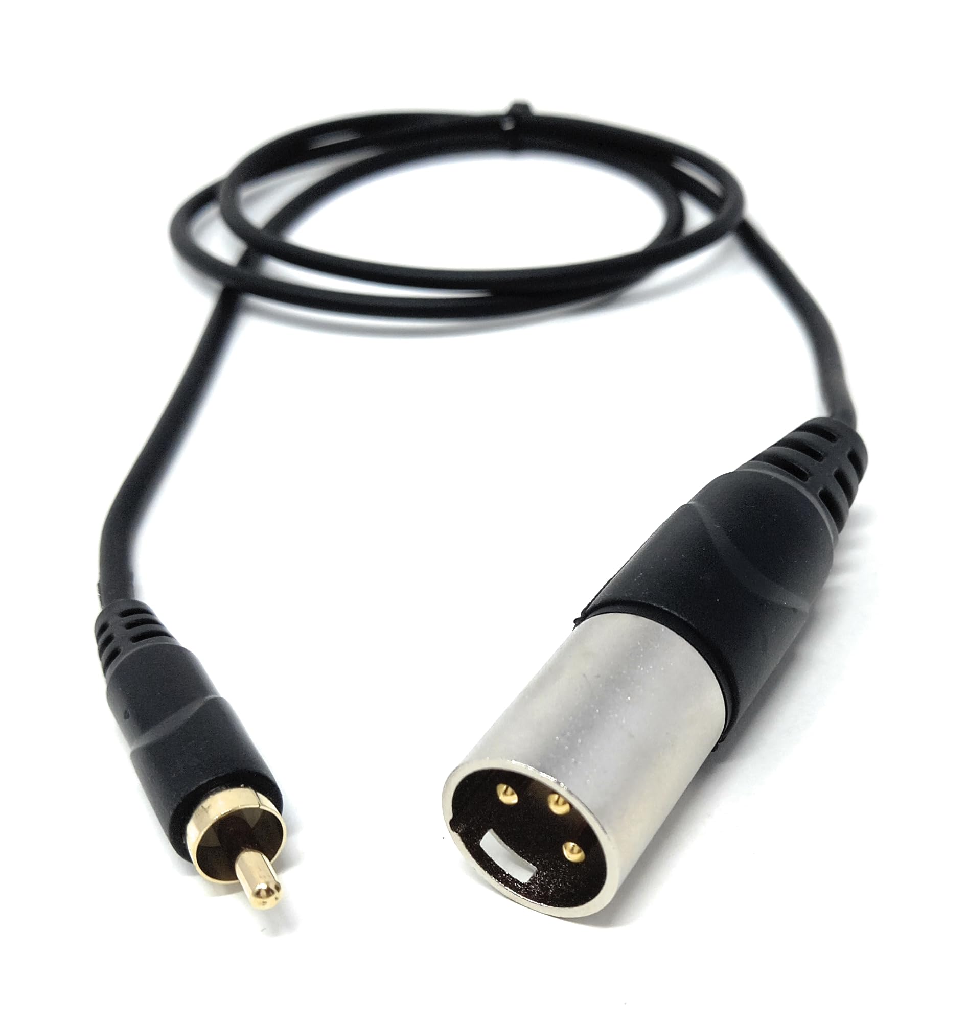 DRUT 3-Pin Male XLR to RCA Phono Single Plug Cable for HiFi Audio, Music Instruments, Mixer, Microphone Lead, Cable, Gold Plated
