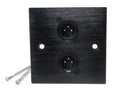 Brushed Aluminium Twin 3-Pin XLR Male D-Series Outlet Wall Faceplate – Durable Metal Plate for Audio, Amplifier, Microphone, Mixer, and Speaker Connections Cable, Screws Included