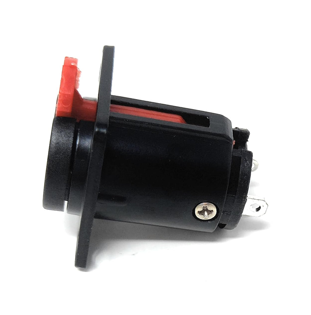 D-Series Panel Mount 6.35mm Audio Jack Socket Module, Chassis Mount Stereo TRS Connector with Solder Terminals, Guitar and Audio Rack Compatible