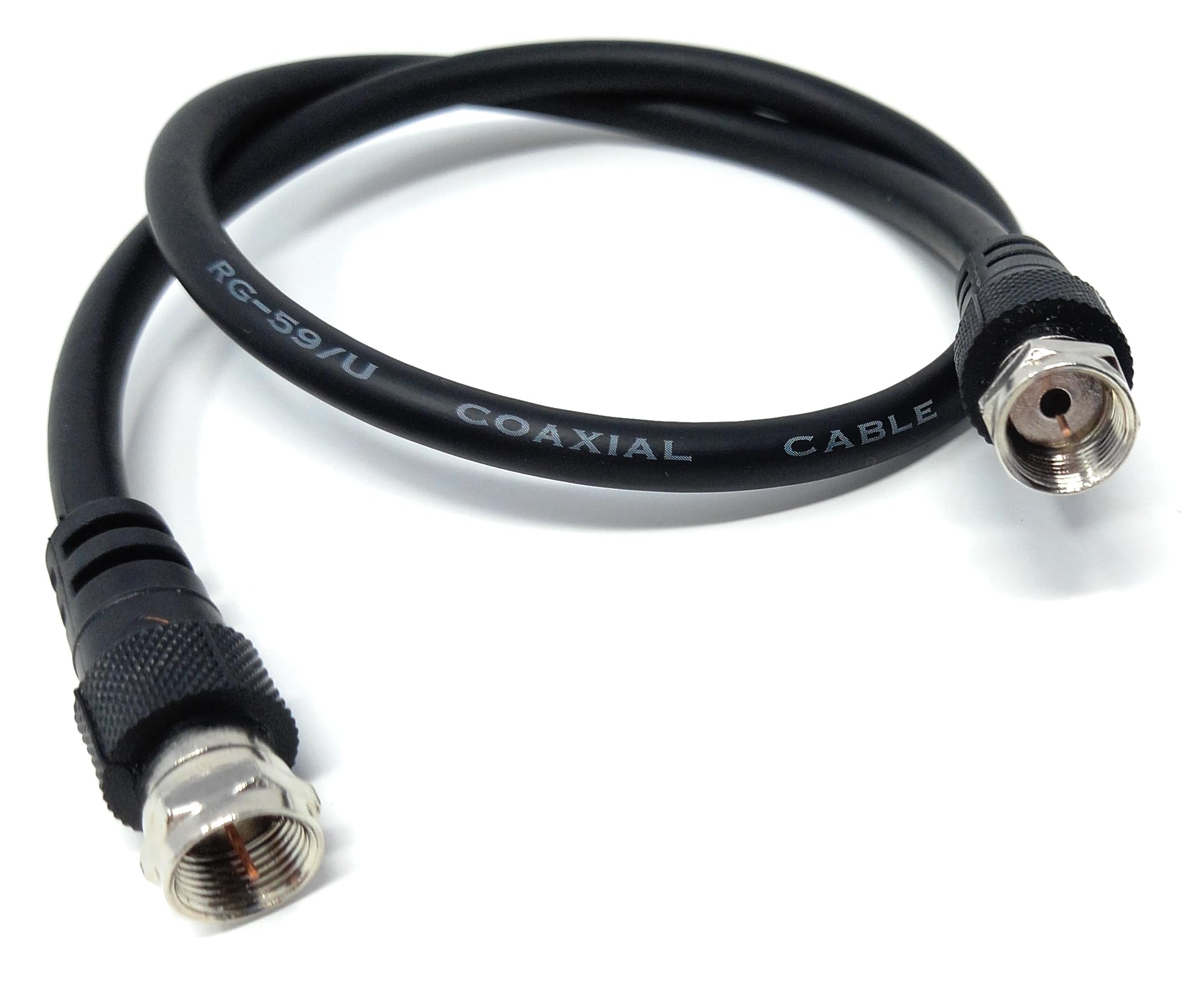 DRUT F-Type Male to Male Coax Coaxial Cable, Extension 75ohm Cord Wire Compatible with Satellite Dish, TV Antenna, Freeview TV, DVD, VCR, SKY HD, Virgin, BT
