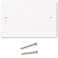 Dual, 2 Gang Blanking Plate Cover Faceplate for Electrical Sockets Back Box White, with Screws