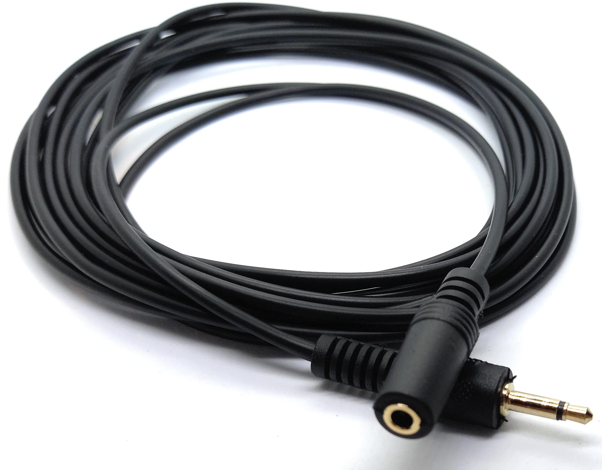 3.5mm Mono Jack to 3.5mm Socket Extension Cable Gold Connectors, Male Plug to Female Socket
