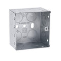 1 Gang Galvanised Steel Pattress Box with Brass Earth Terminal – 47mm Depth Back Box for Electrical Faceplates
