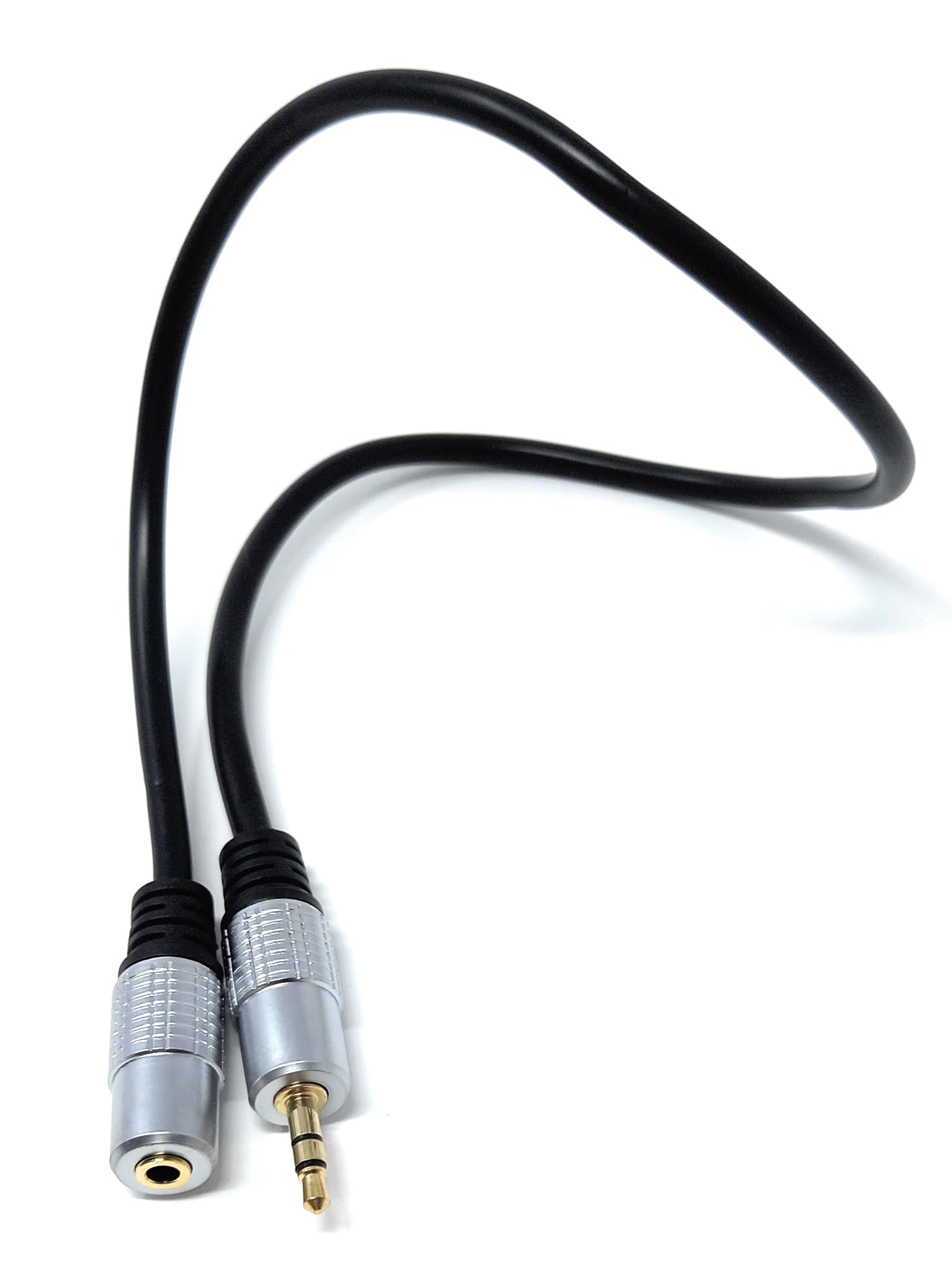 DRUT 3.5mm Stereo Jack to Socket Extension AUX Lead Male to Female 1/8'' Cable Gold Connectors