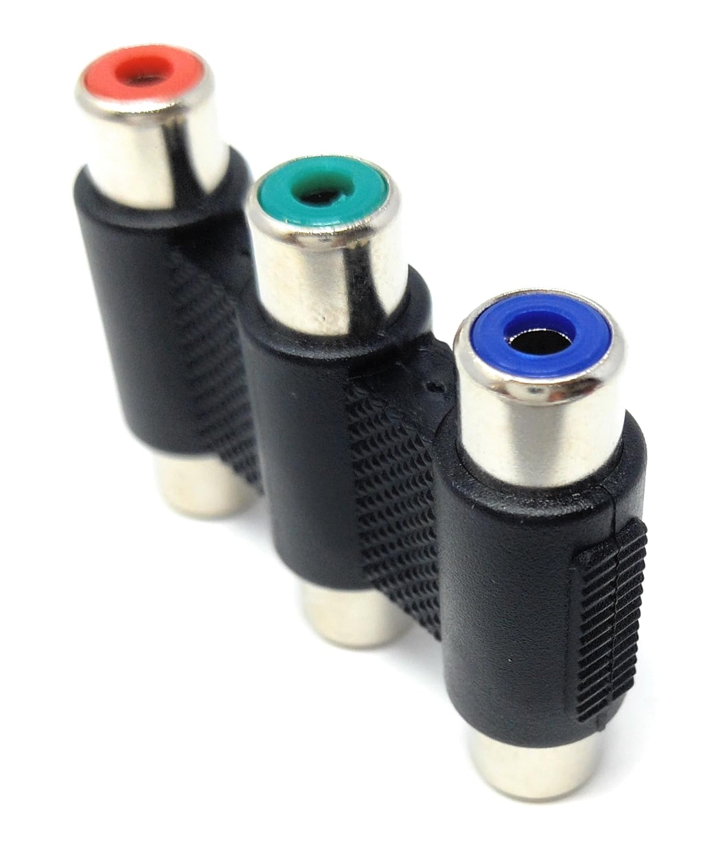 DRUT Triple RCA to RCA Phono Video Coupler Component RGB Red Green Blue Cable Adapter
