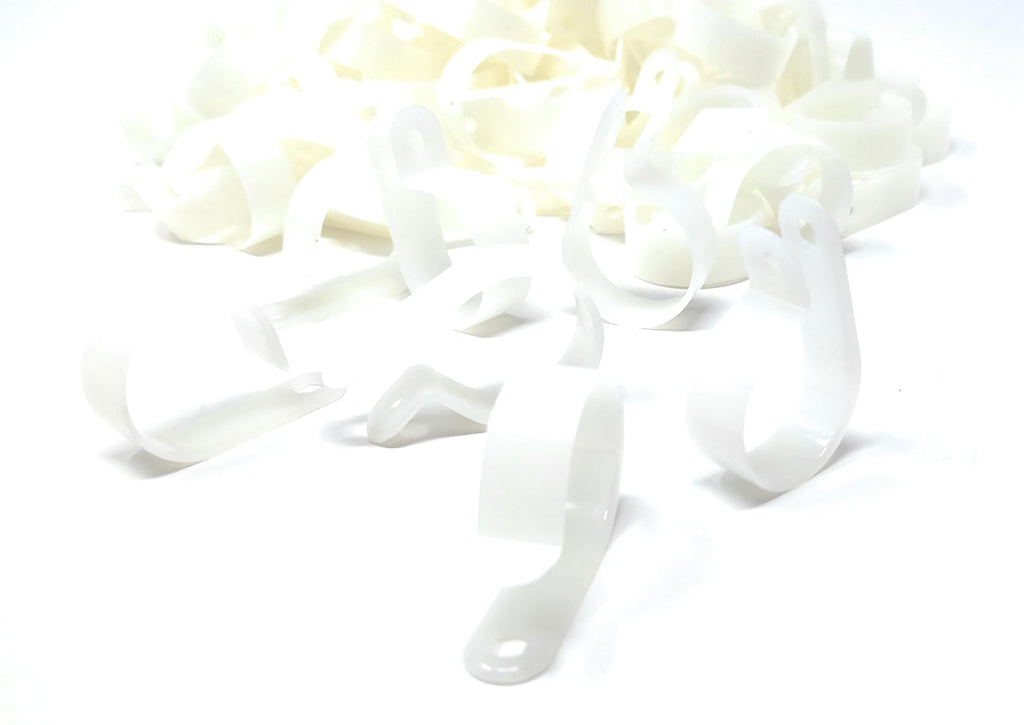 100pcs. P-Clips Plastic Nylon for Hose, Pipe, Cable, Wire, Tubing Wall Clamp Mount