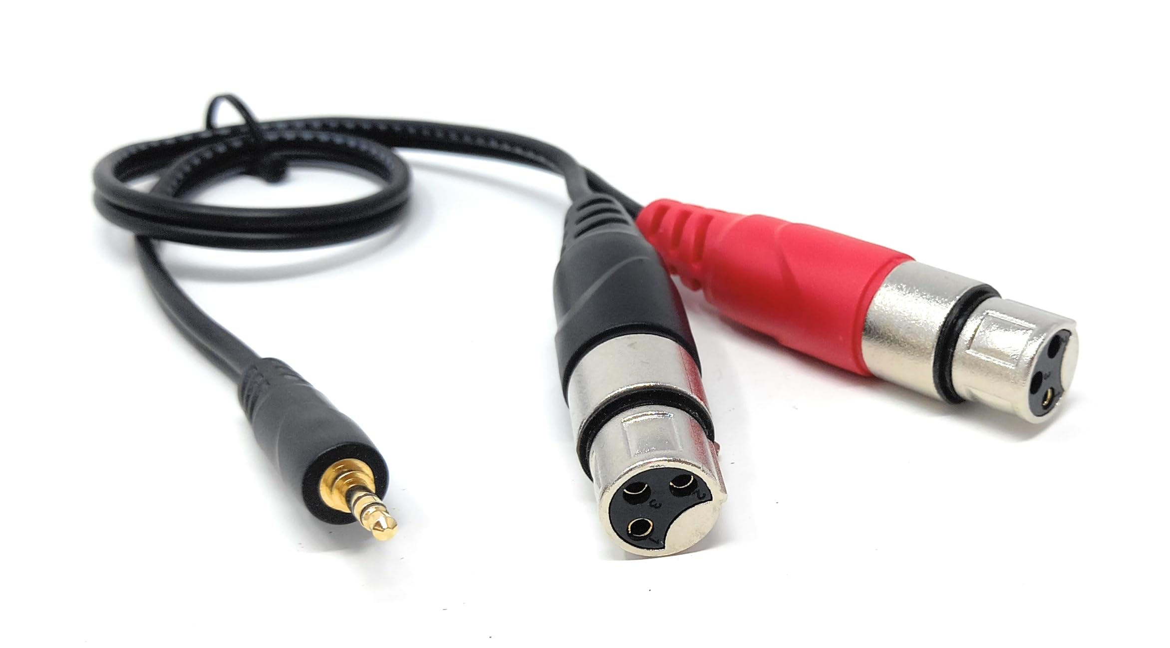 DRUT 3.5mm Stereo Jack to 2 x XLR Female Cable – Audio Splitter Lead for Microphones, Mixers, Speakers, DJ, Studio and Recording Equipment