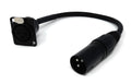 DRUT XLR Audio Cable, 3-Pin Male to Female Panel Mount Connector, 20cm Pigtail, D-Type Pass-Through