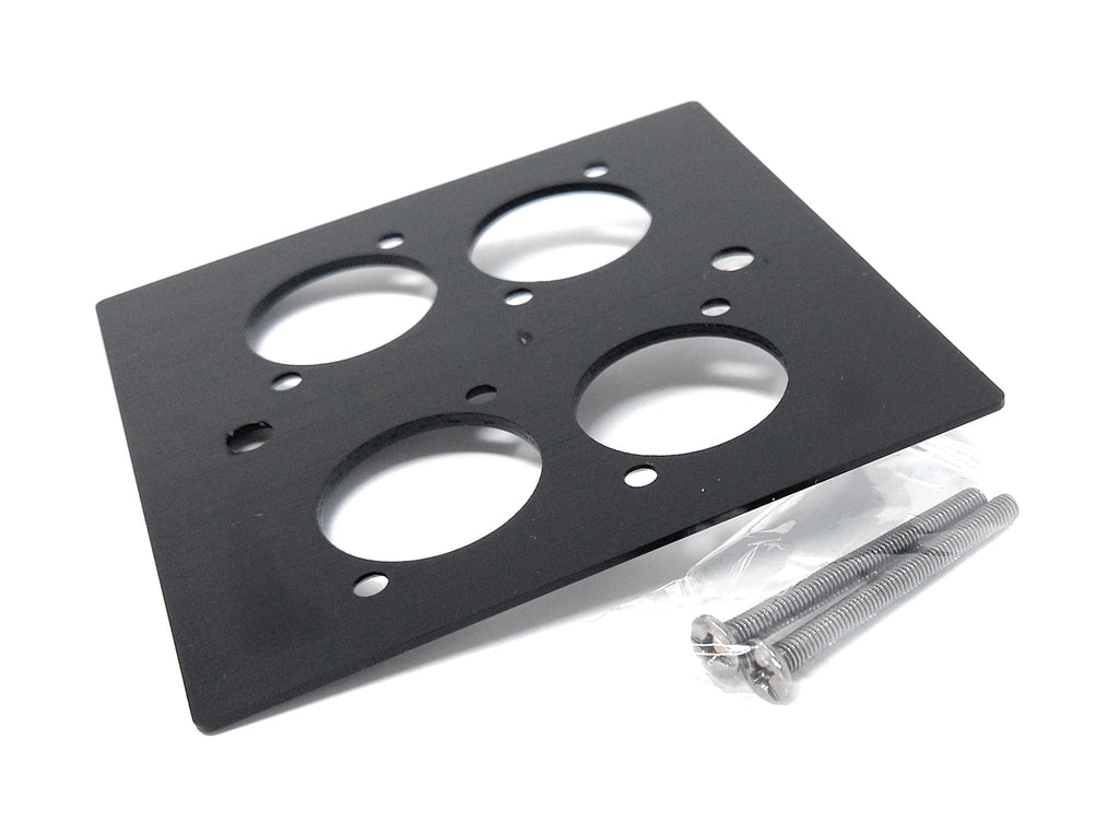 Brushed Aluminium Wall Plate, 86x86mm, D-Series Hole, Compatible with Neutrik, HDMI, USB, RJ45, BNC, RCA, XLR Wall Faceplates