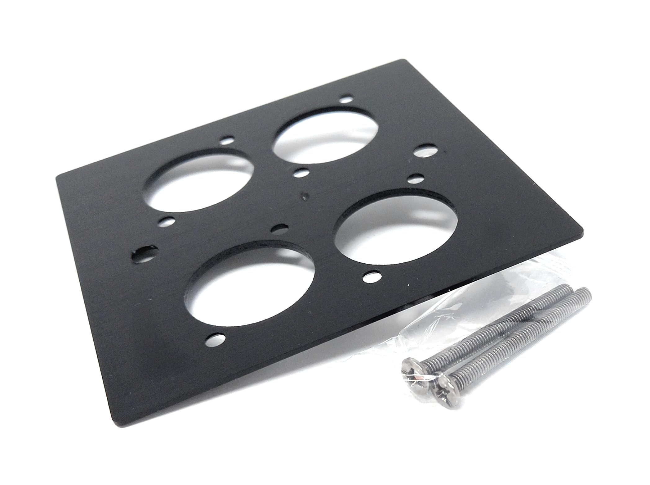 Brushed Aluminium Wall Plate, 86x86mm, D-Series Hole, Compatible with Neutrik, HDMI, USB, RJ45, BNC, RCA, XLR Wall Faceplates