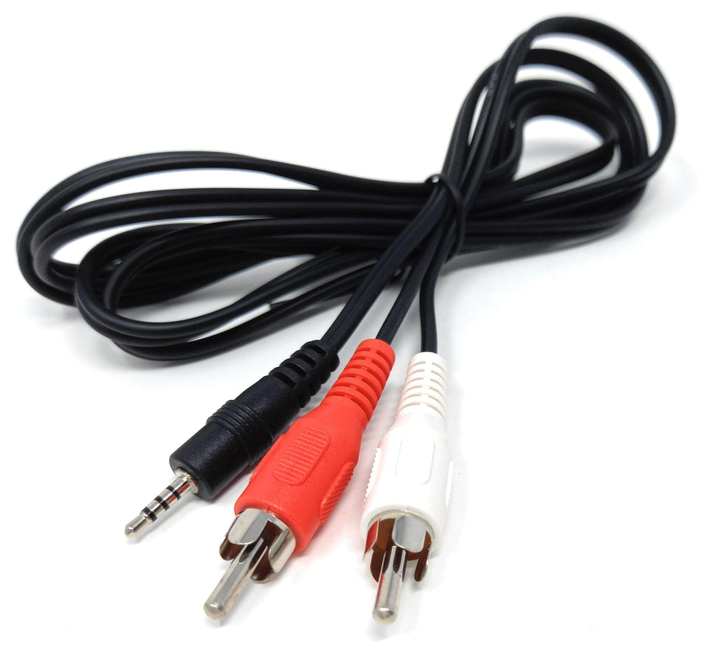 DRUT 2.5mm 4 pole Jack to 2 x RCA Phono Plug Cable Lead