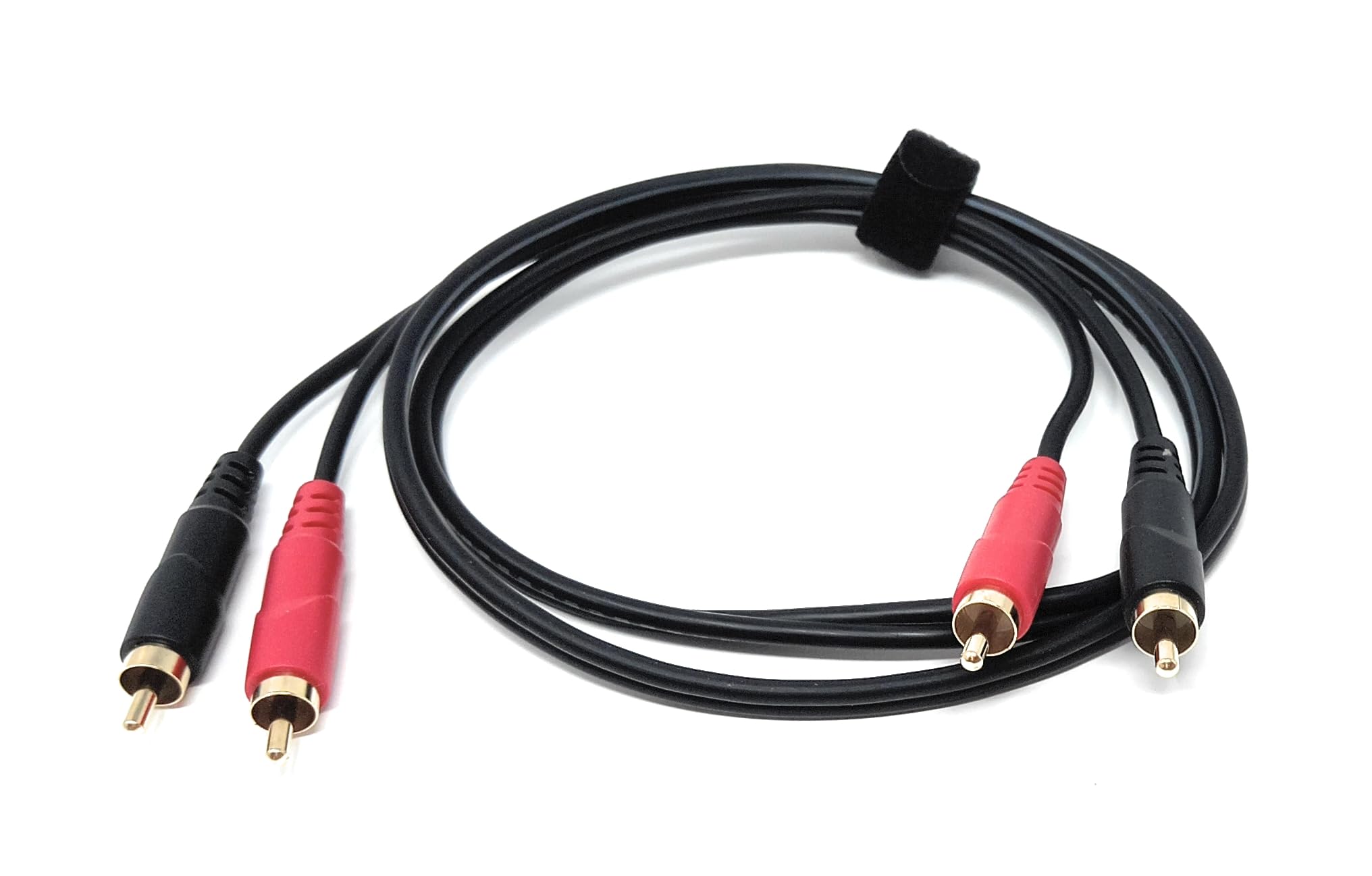 DRUT 2 x RCA Audio Cable – Stereo Male to Male Lead with Gold-Plated Plugs for Amplifier, Active Speakers, Subwoofer, Turntable, HiFi & Home Audio Systems