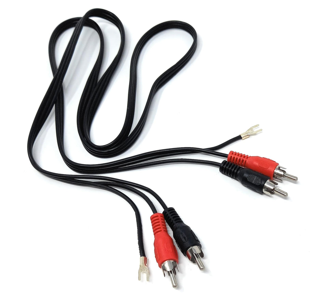 DRUT 1.2m RCA to RCA Twin Phono Audio Cable With Earth Lead for Turntable Mixer