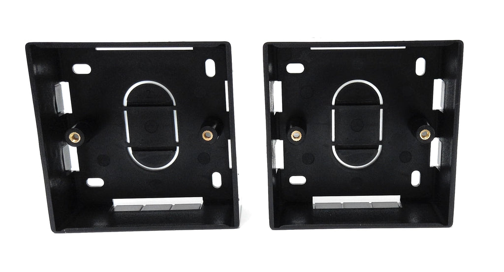 1-Gang Surface Mount Back Box – Black Pattress Box 86mm x 86mm x 32mm, Durable Wall-Mounted Electrical & Network Faceplate Housing