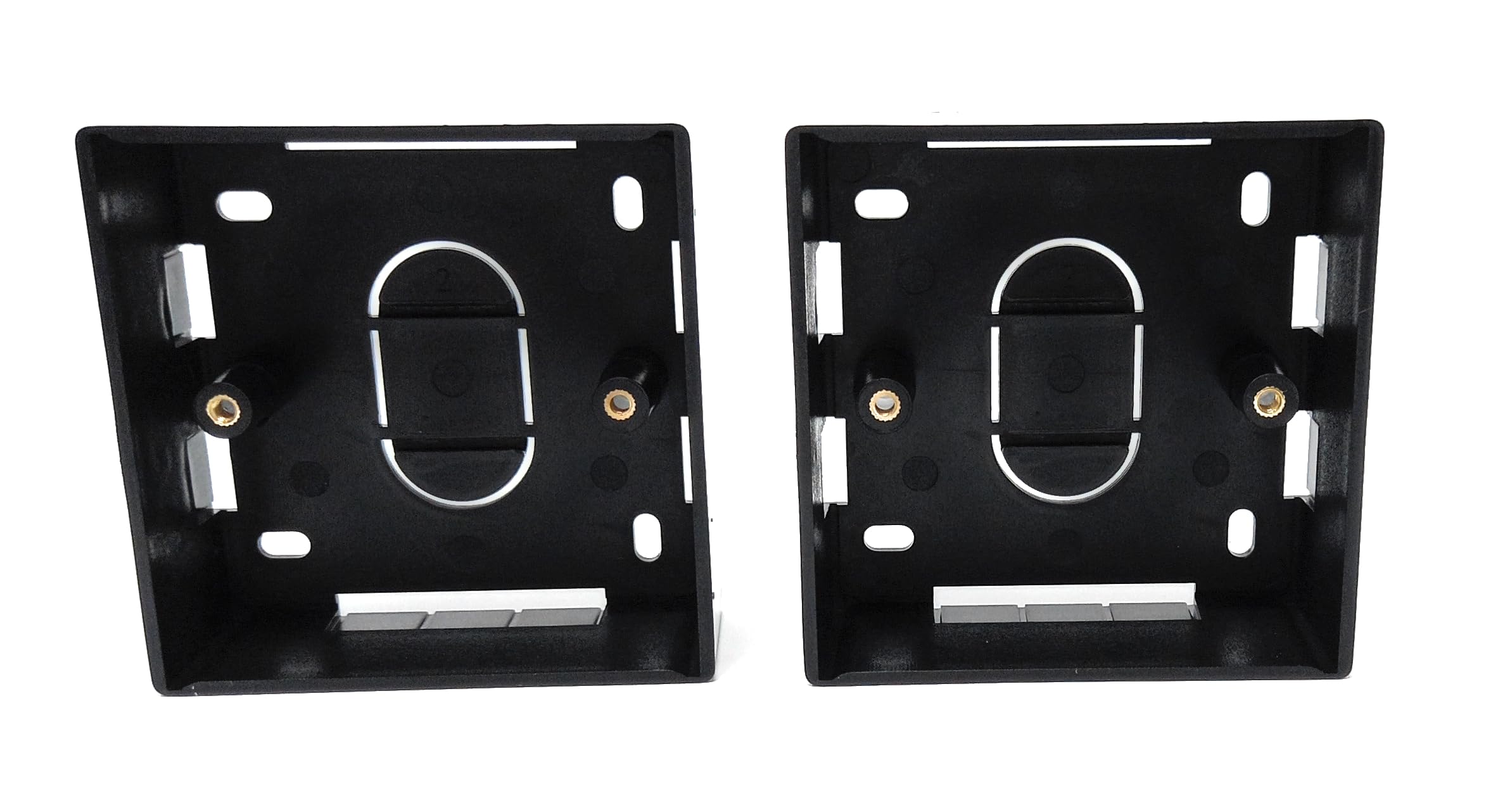 1-Gang Surface Mount Back Box – Black Pattress Box 86mm x 86mm x 32mm, Durable Wall-Mounted Electrical & Network Faceplate Housing