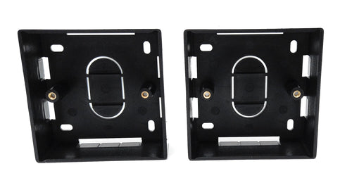 1-Gang Surface Mount Back Box – Black Pattress Box 86mm x 86mm x 32mm, Durable Wall-Mounted Electrical & Network Faceplate Housing
