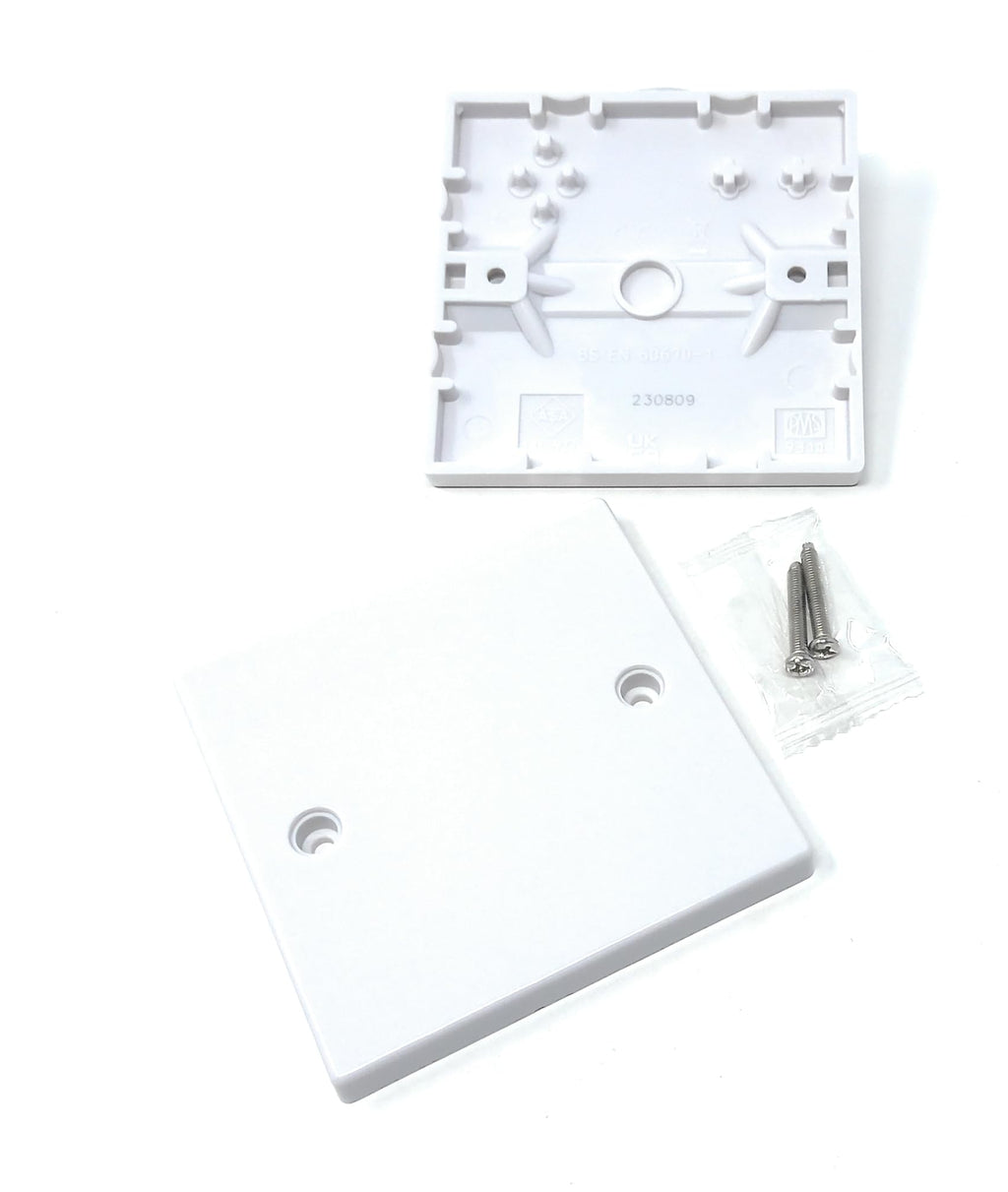 Single Blanking Plate Cover for Electrical Sockets Back Box White Finish, With Screws (86mm x 86mm)