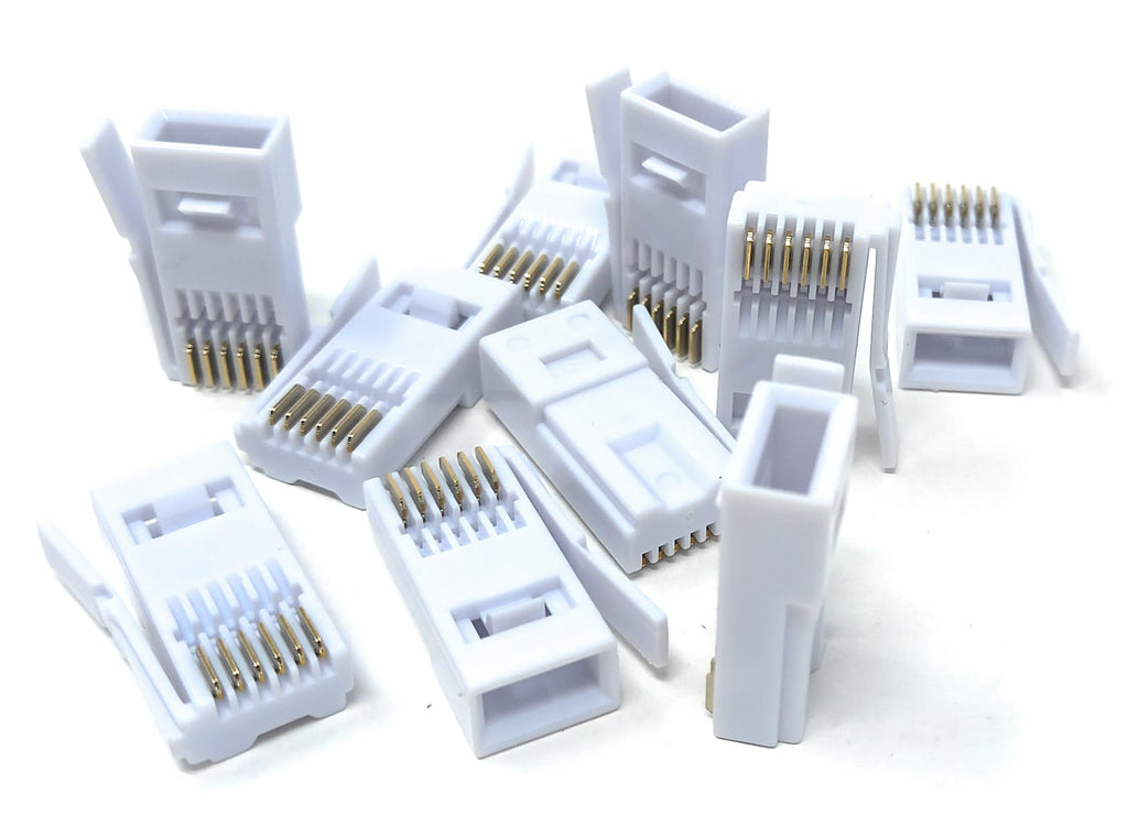 DRUT 10pcs. 6 Pin BT Telephone Cable Crimps (BT631a, 631a) 6 Wire Connector Plugs