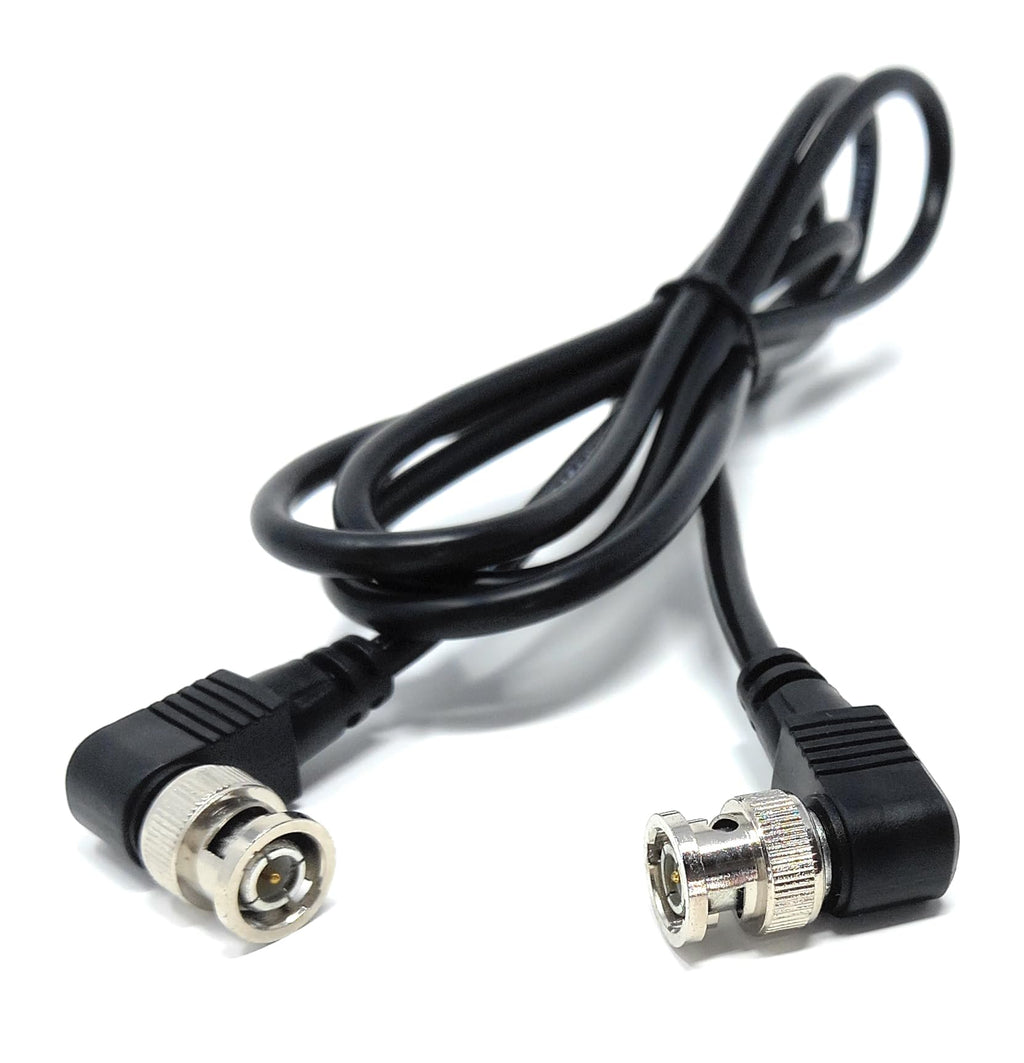 DRUT BNC Male to Male Right Angle Coaxial HD Video Audio Cable RG59 75ohm for CCTV, Camera Monitor, Radio Antenna Lead