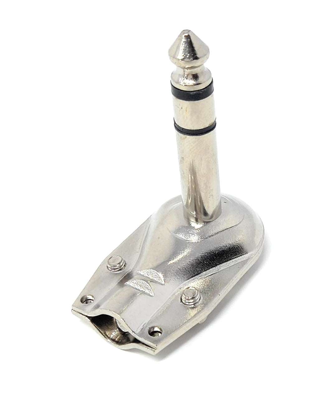 6.35mm Stereo 1/4 90 Degree Right Angle TRS Solder Plug, Flat Pancake Style, DIY Audio Connector