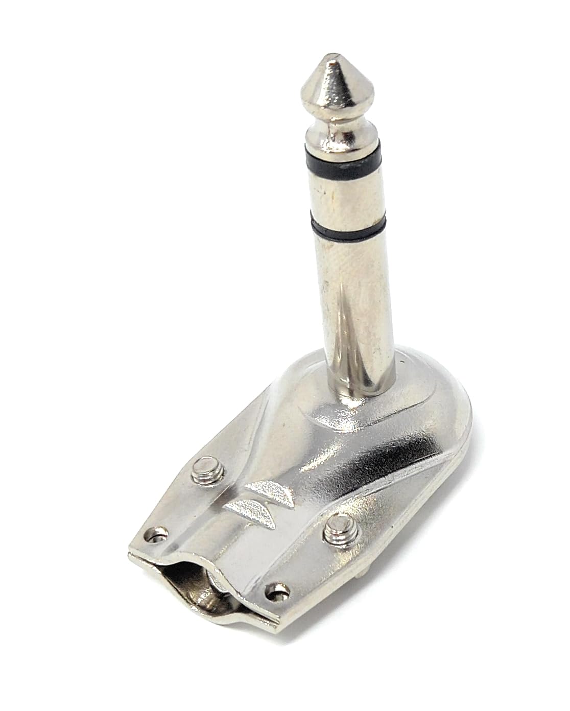 6.35mm Stereo 1/4 90 Degree Right Angle TRS Solder Plug, Flat Pancake Style, DIY Audio Connector