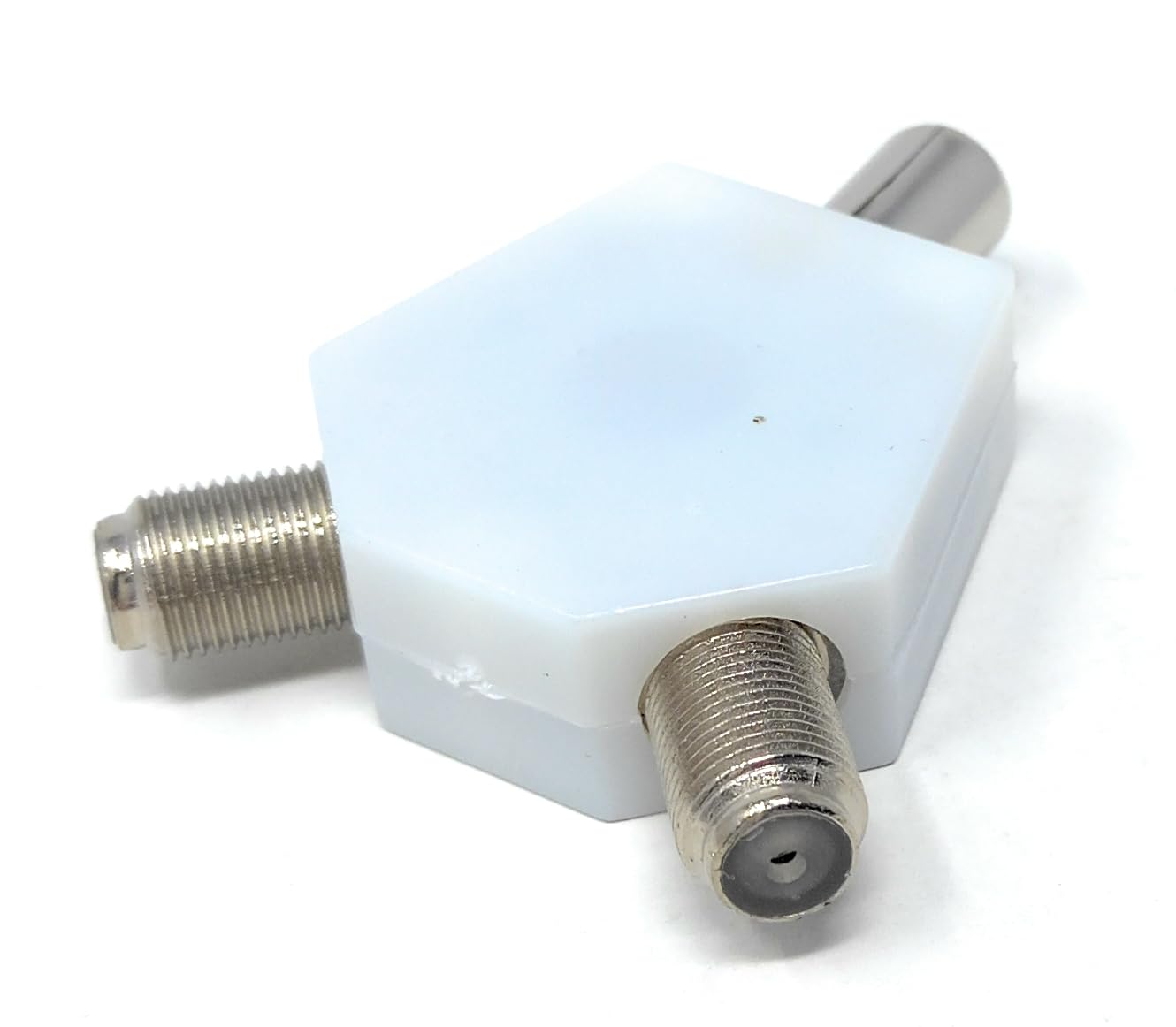 DRUT TV Aerial Male to 2 x F-Type Screw Female Connector Splitter Coax Cable Adapter