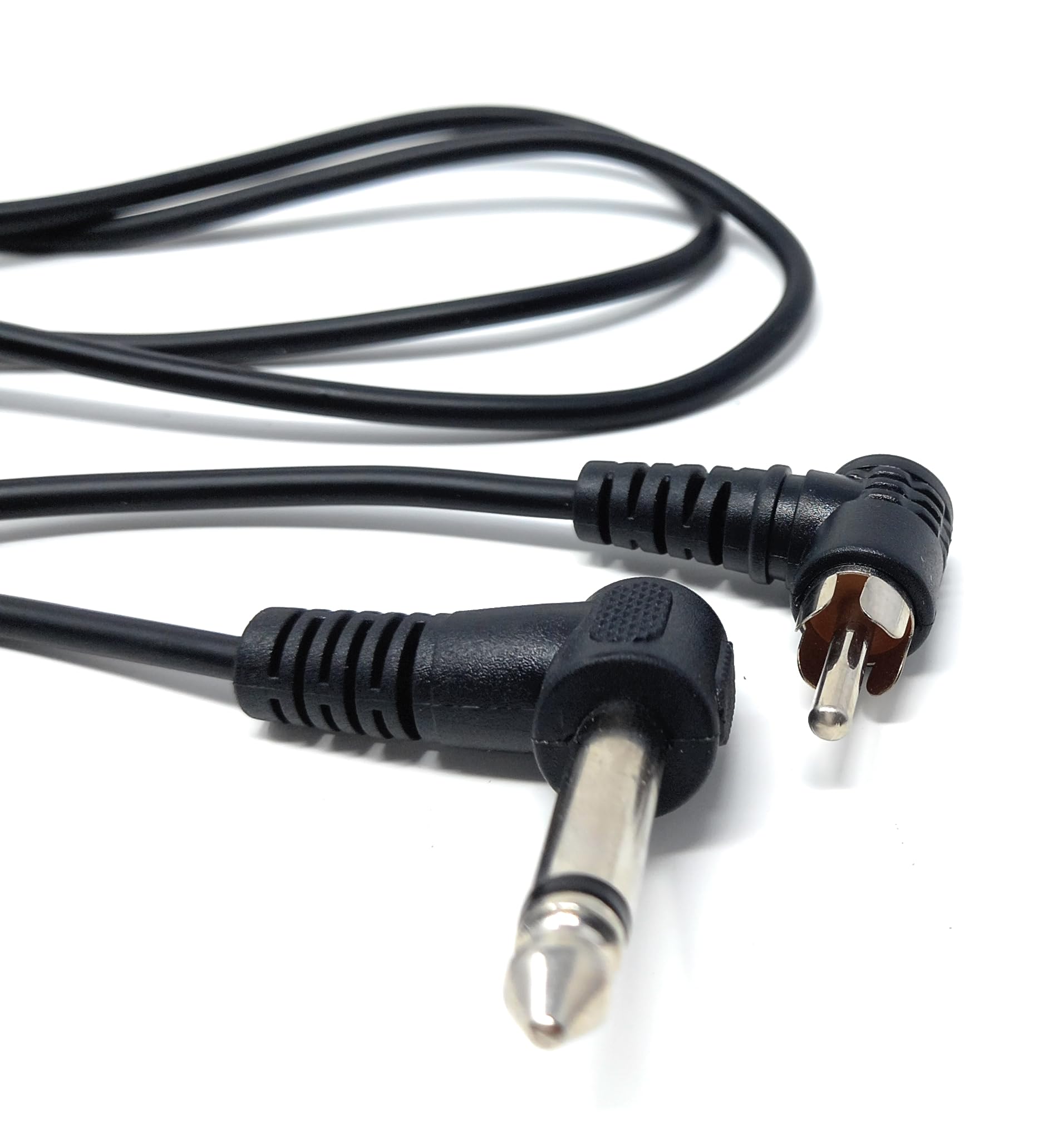 DRUT 6.35mm Mono Jack Plug to RCA Phono Male Plug Audio Cable Right Angle Audio Coax Lead