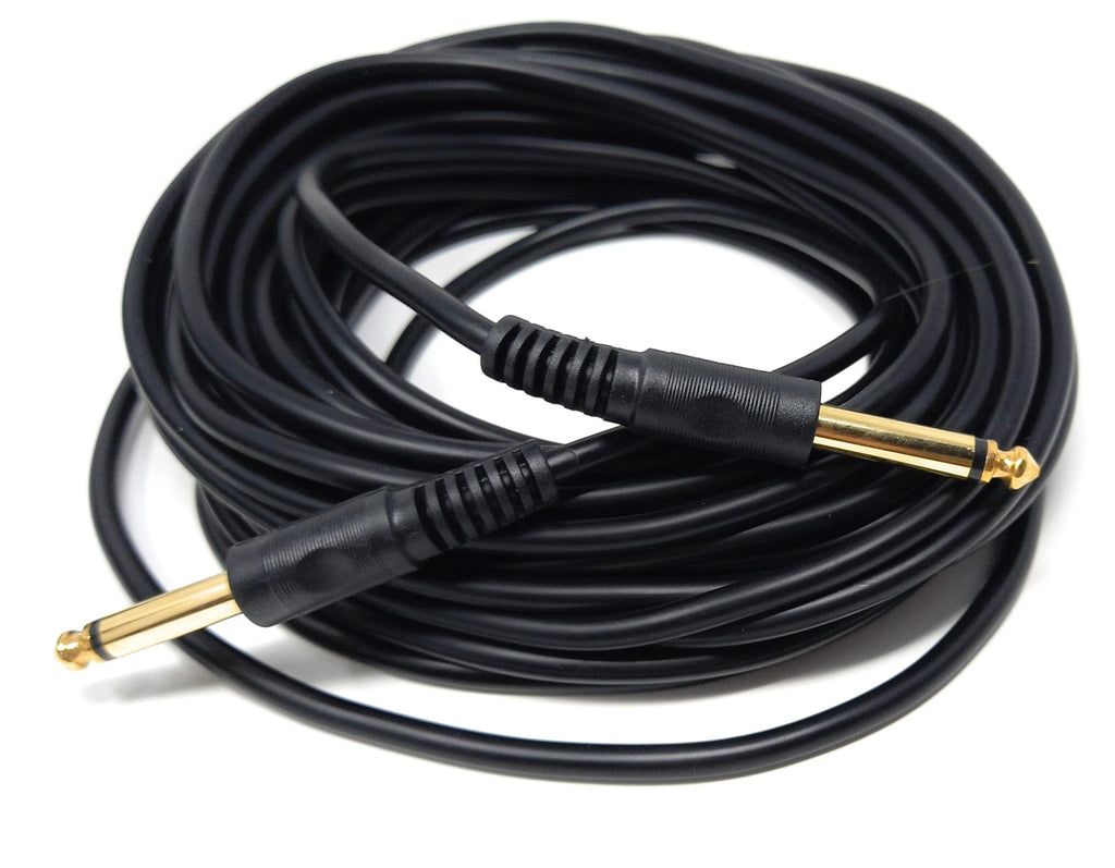 DRUT 6.35mm to 6.35mm Mono 1/4'' TS Jack Plug Speaker, Guitar, Instrument, Patch Cable Gold Connectors