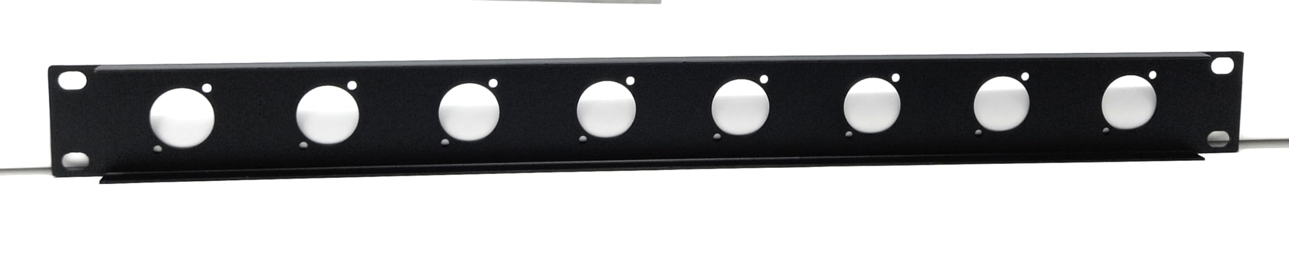 1U 19" Rack Mount D-Series Punch-Out Panel - Compatible with XLR, Speakon, and Neutrik Connectors for AV, Audio, and Computer Racks