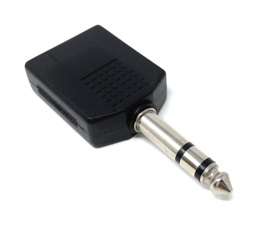 DRUT 6.35mm 1/4 inch Stereo Jack Splitter Cable Adapter Lead 1 x Plug to 2 x Sockets, Male to Female