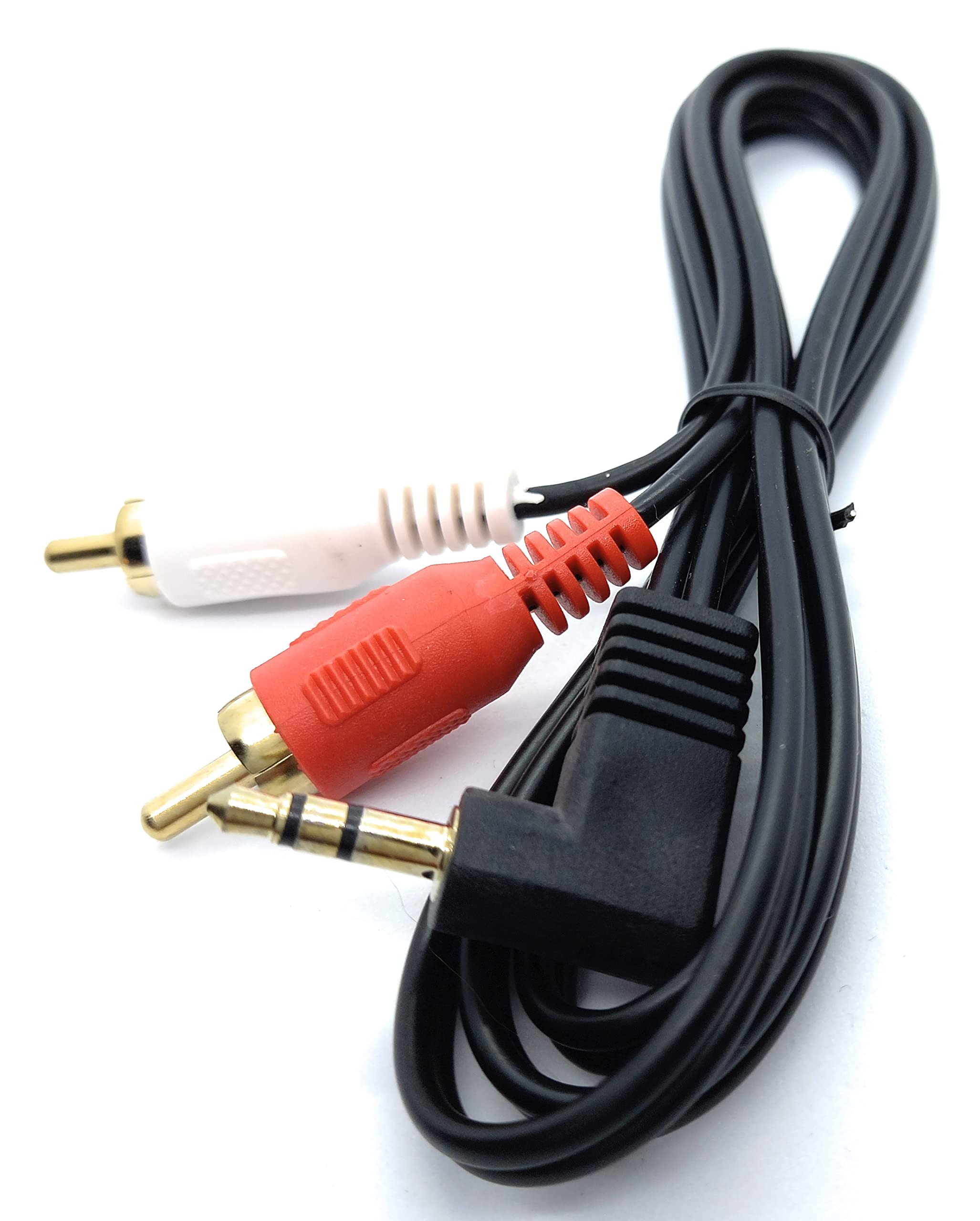 DRUT 3.5mm to RCA Jack Right Angled AUX Stereo Audio Cable Gold Plated Connectors
