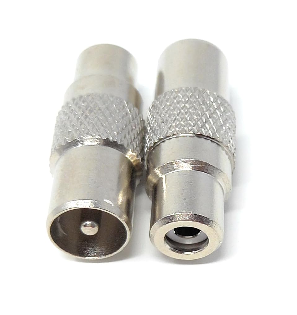 DRUT TV Aerial Coax Plug to RCA Phono Socket Cable Adapter Converter