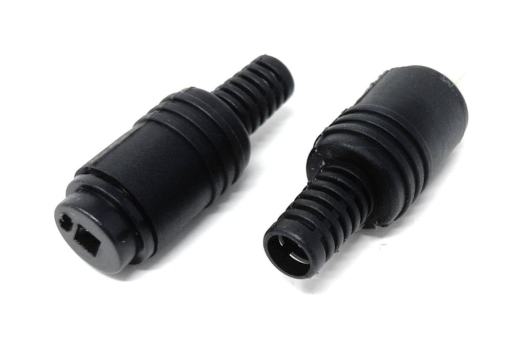 DRUT 2-Pin DIN Speaker Connector Set – Pack of 2 (1 Male + 1 Female), HiFi Audio Plug & Socket with Screw Terminals for Vintage Amplifiers, Speakers & HiFi Systems