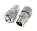DRUT TV RF Male Plug Connector Adapter for Aerial Coaxial Coax Cable (Toolless Push In End)