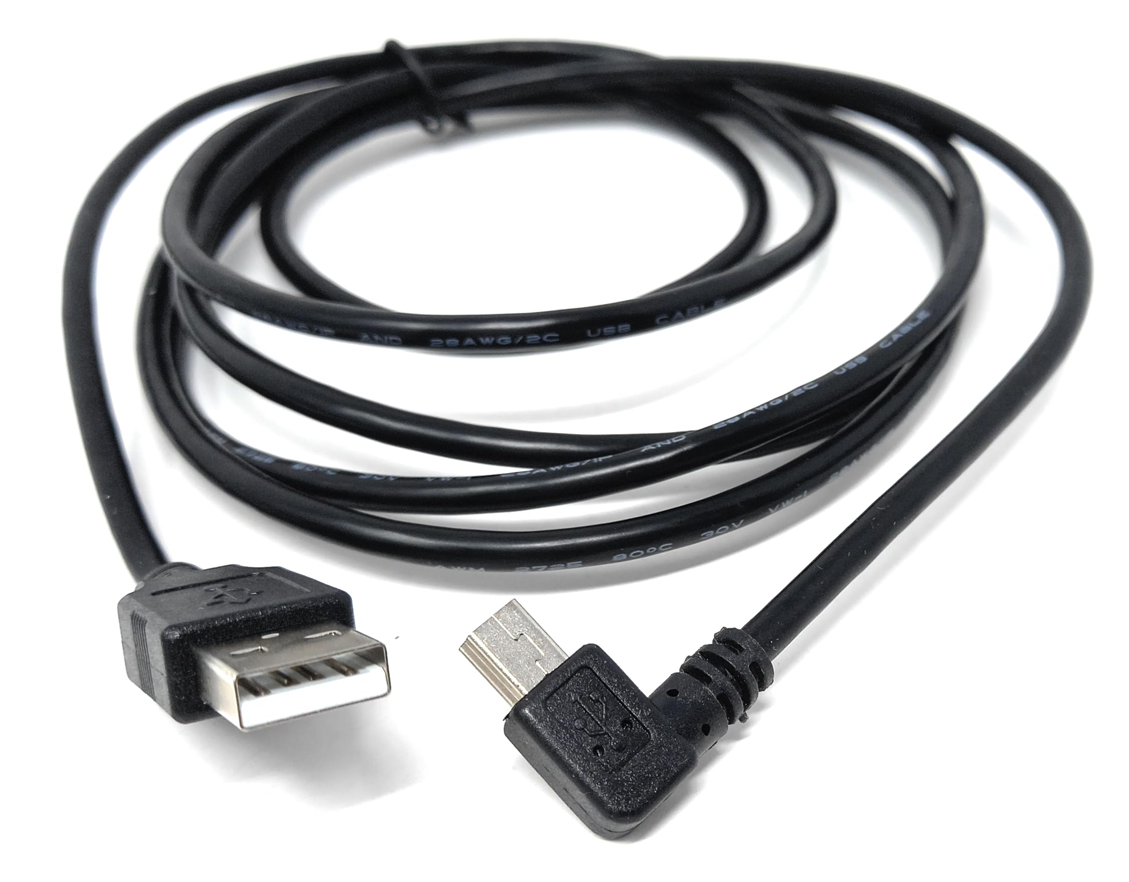 DRUT USB to Mini USB Cable – 90° Right Angle Data Sync & Charging Lead for Dash Cam, Car GPS, DVR, Digital Camera, PS3 Controller, MP3 Player & More