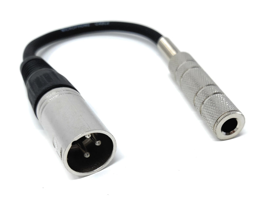 6.35mm 1/4'' Mono Jack Socket to XLR Male Plug Adapter Cable Lead