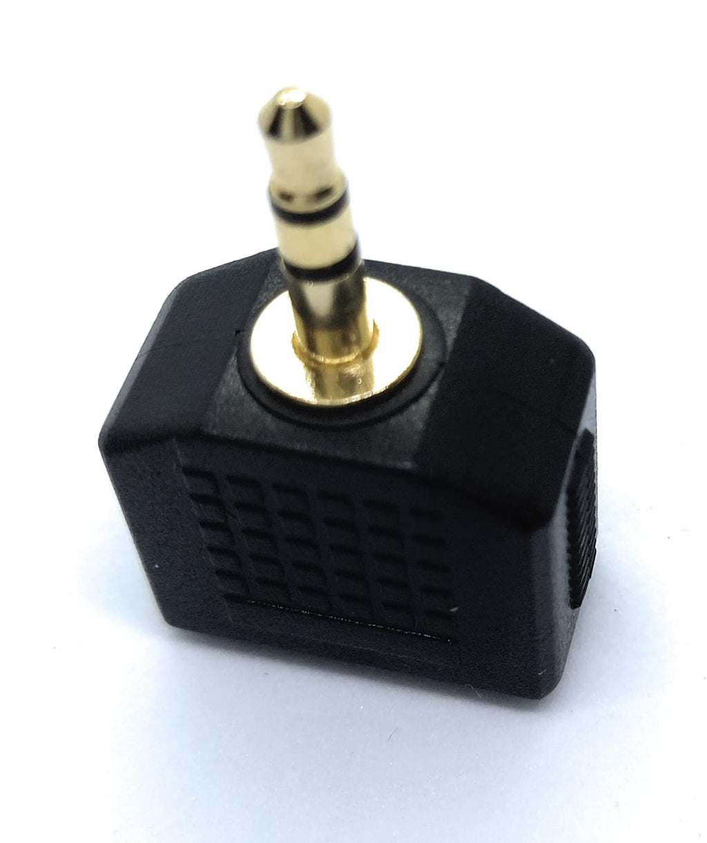 DRUT 3.5mm Stereo Jack to Twin 3.5mm Sockets Splitter Speaker, Headphone Cable Adapter, Gold Connectors