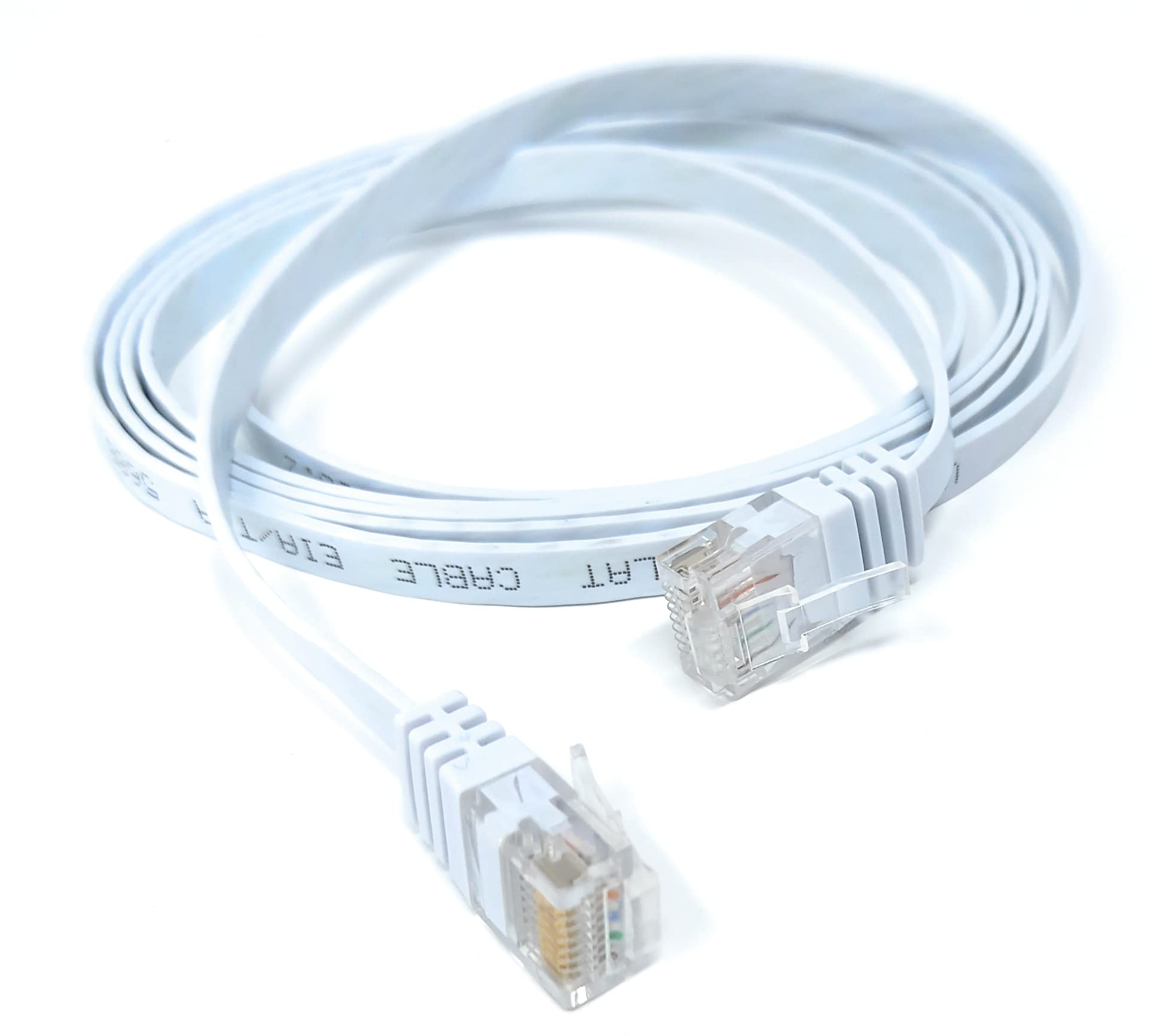 DRUT FLAT CAT6 RJ45 Ethernet LAN Patch Cable, Low Profile GIGABIT Full Copper 32AWG, Lead Allows Up to 1000Mbps Speed