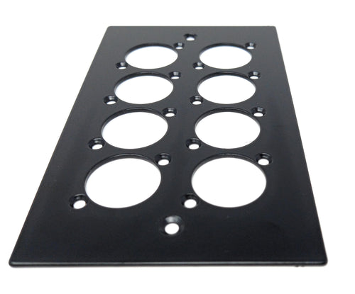 Double Gang Aluminium Wall Plate – D-Series Hole Compatible with Neutrik, HDMI, USB, RJ45, XLR, RCA, BNC 121x86x5mm with Screws