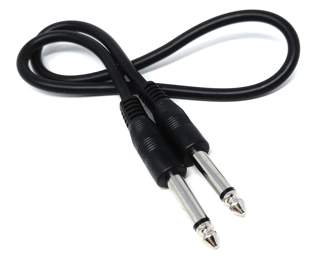 DRUT 6.35mm 1/4" TS Mono Jack to Jack Plug Lead for Guitar, Amplifiers, Music Instruments, Speakers, Microphone Cable