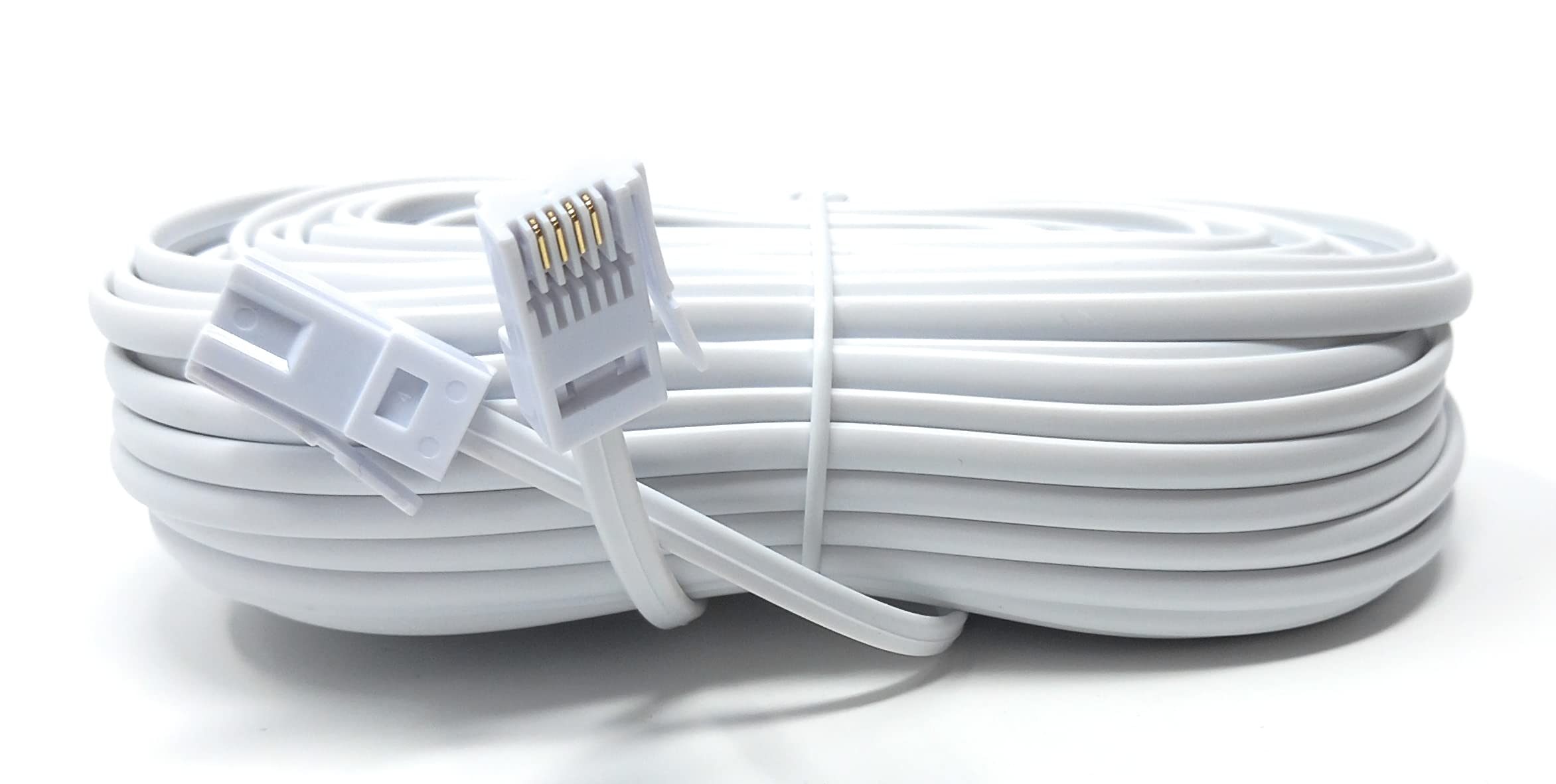 DRUT BT to BT 4 Wire 431A Male to Male Plug Telephone Flat Cable Lead