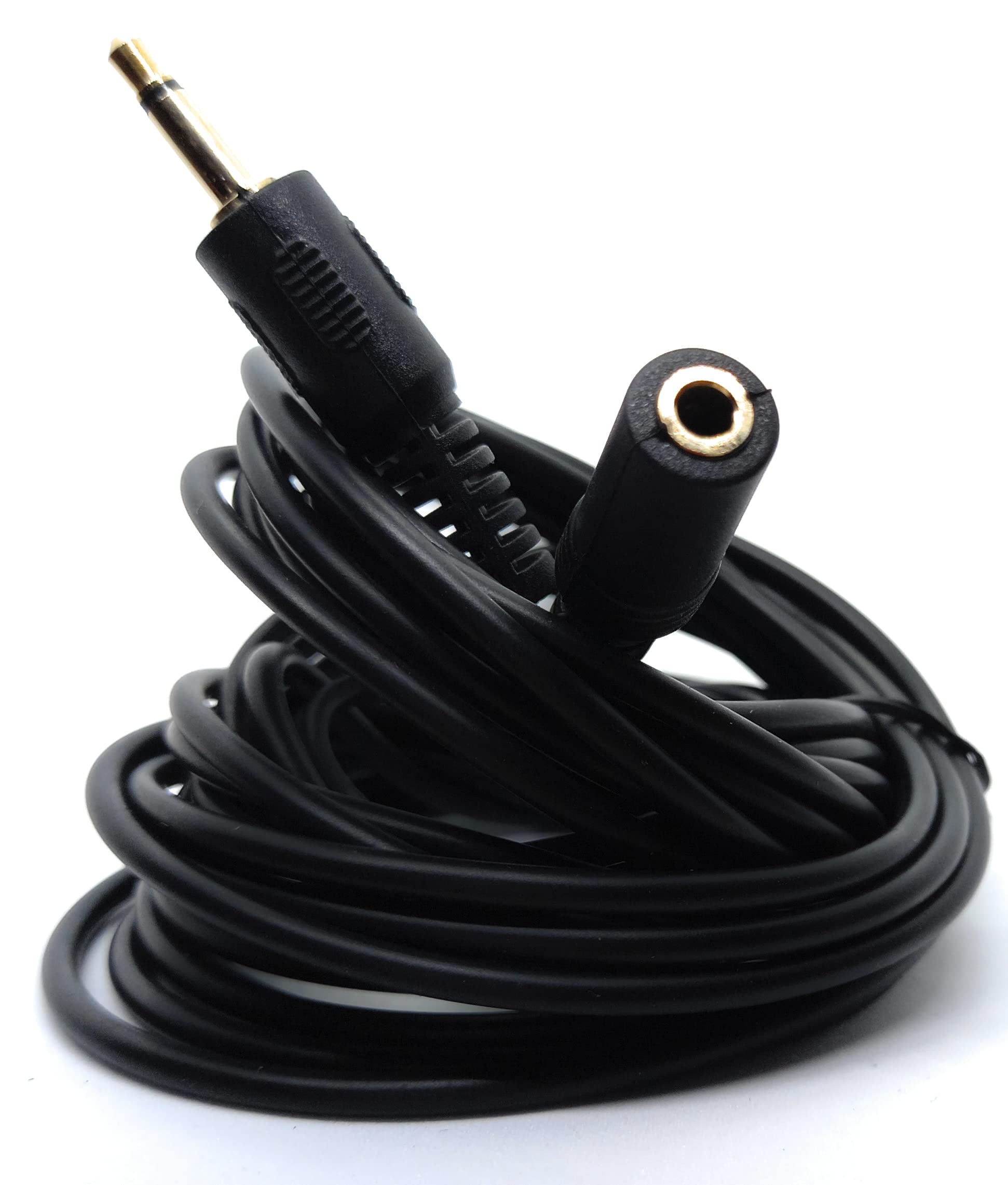 3.5mm Mono Jack to 3.5mm Socket Extension Cable Gold Connectors, Male Plug to Female Socket