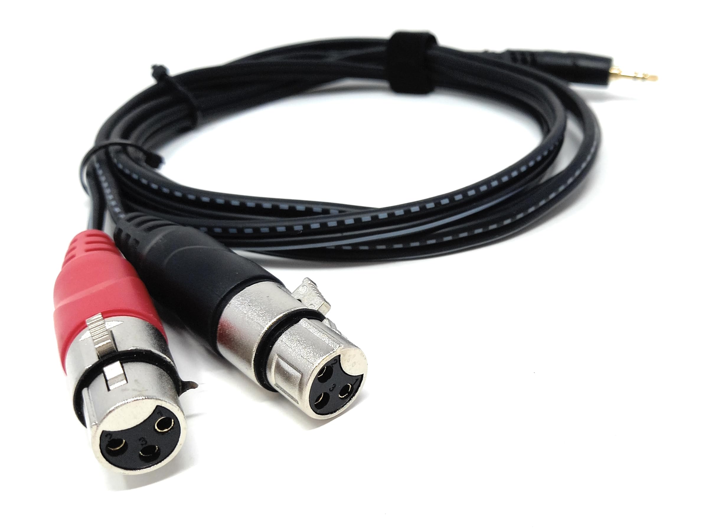 DRUT 3.5mm Stereo Jack to 2 x XLR Female Cable – Audio Splitter Lead for Microphones, Mixers, Speakers, DJ, Studio and Recording Equipment
