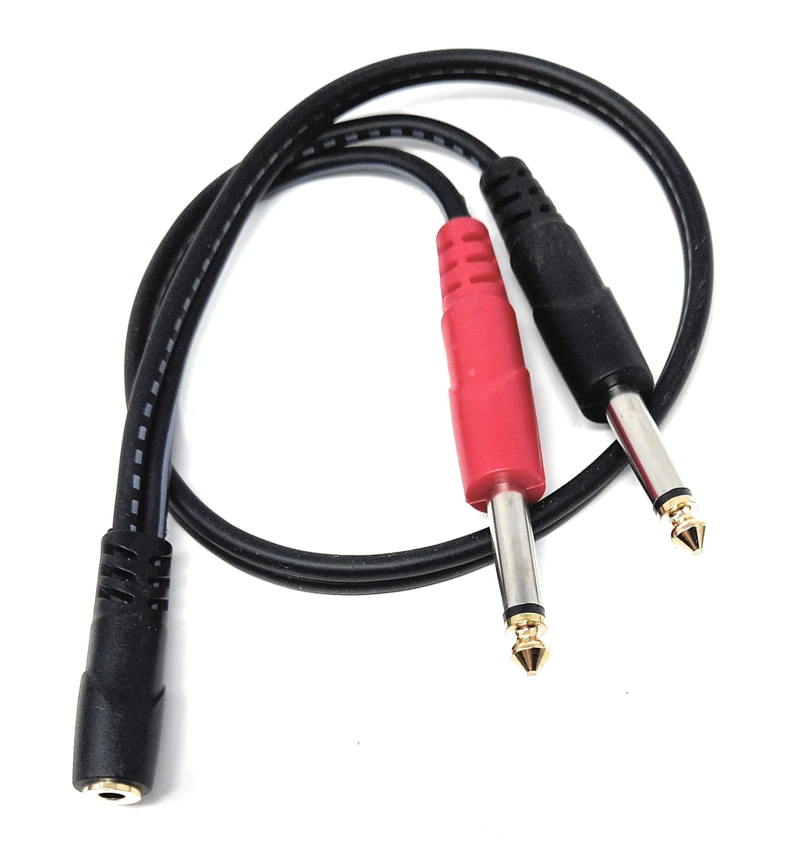 3.5mm Stereo Female to Dual 6.35mm (1/4") Mono TS Male Y Splitter Cable – Audio Adapter for Guitar Amp, Mixer & More