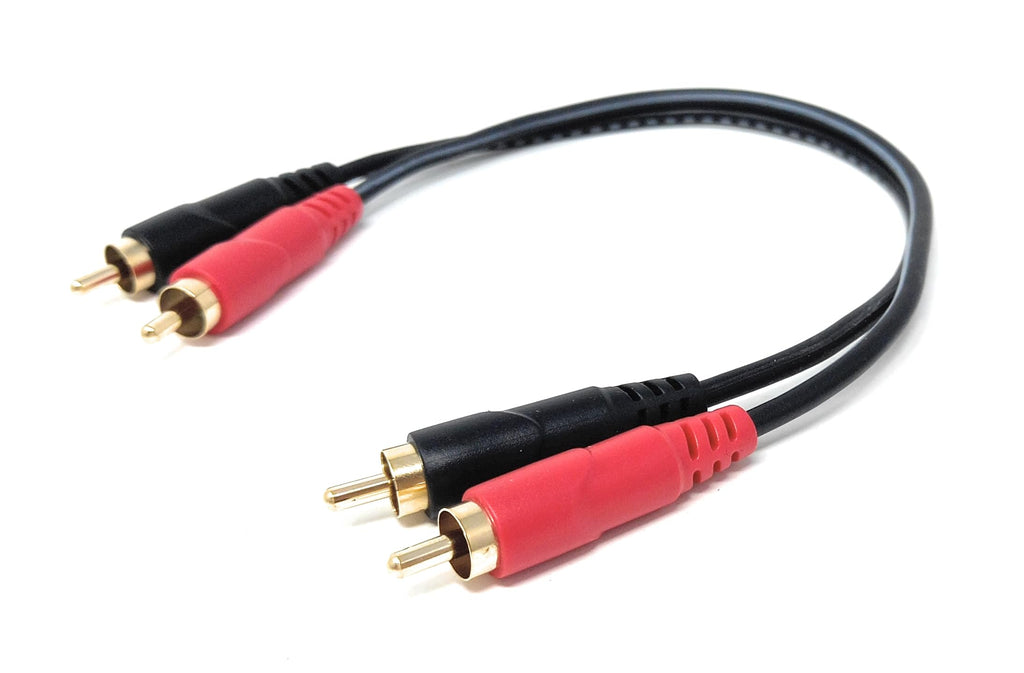 DRUT 2 x RCA Audio Cable – Stereo Male to Male Lead with Gold-Plated Plugs for Amplifier, Active Speakers, Subwoofer, Turntable, HiFi & Home Audio Systems