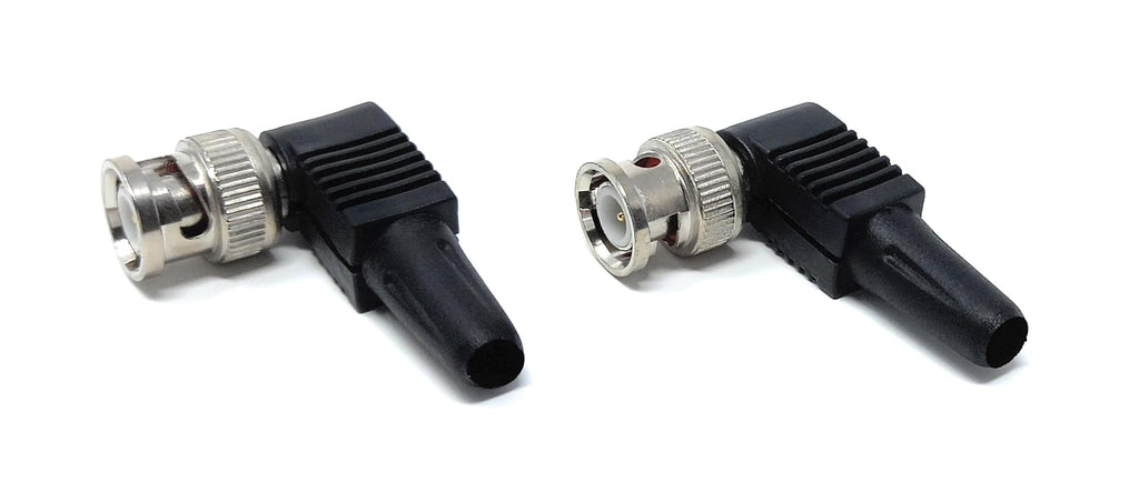 DRUT BNC Male Right-Angle Connector Adapter for CCTV Cameras, Soldering Replacement for Home Security Systems